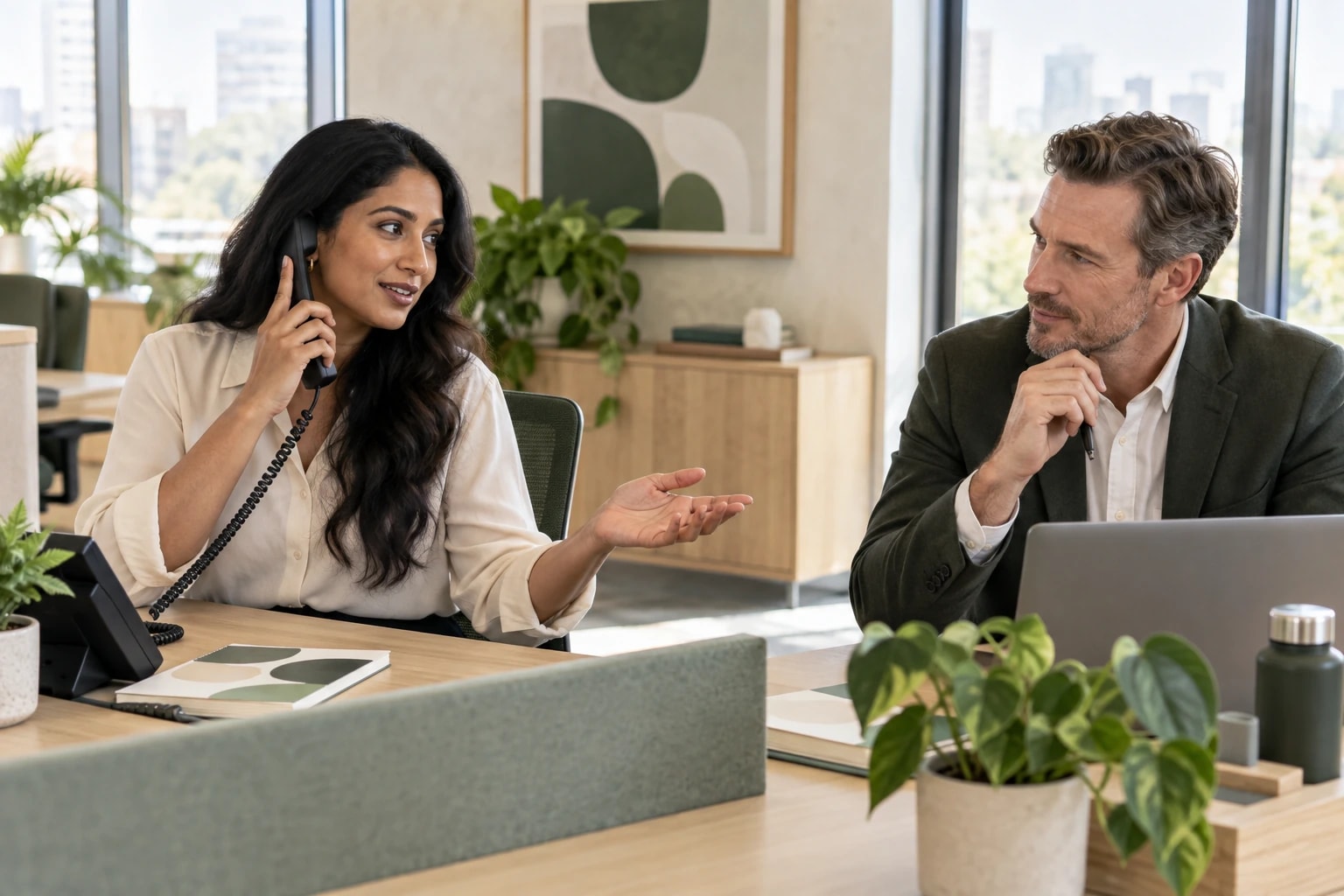 Illustrative scene for “Outbound calling services and support built around real conversations”